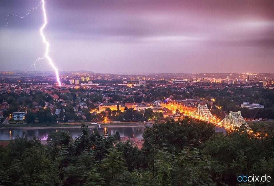Blitzeinschlag in Dresden