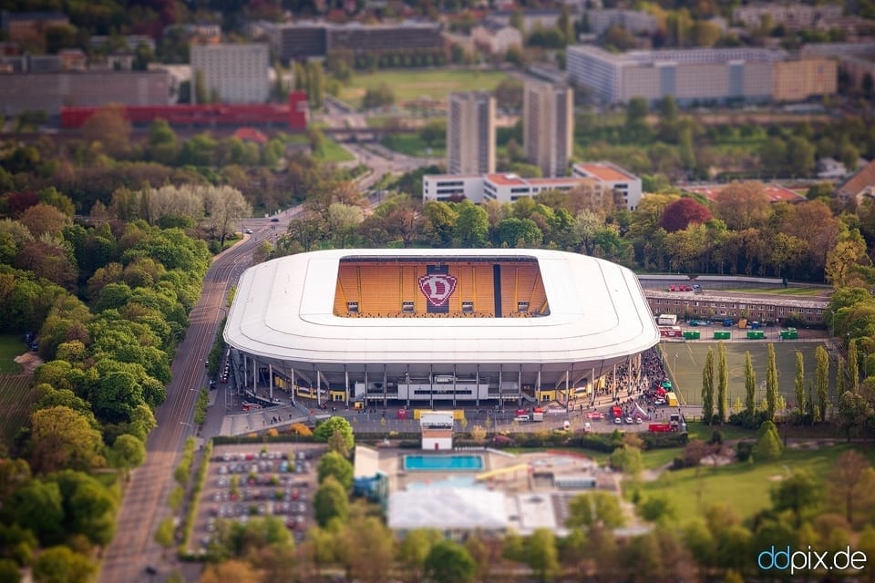 Dynamo Stadion aus der Luft