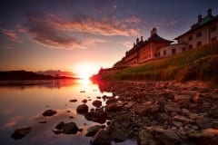 Schloss Pillnitz zum Sonnenuntergang