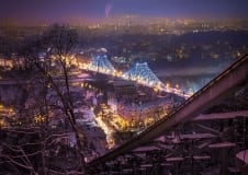 Blick auf das winterliche Dresden