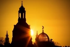 Frauenkirche zum Sonnenuntergang