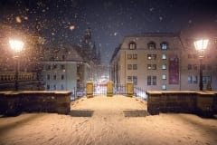 Münzgasse bei Schneefall