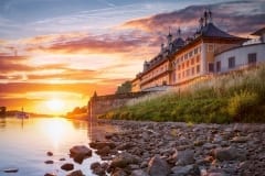 Schloss Pillnitz zum Sonnenuntergang
