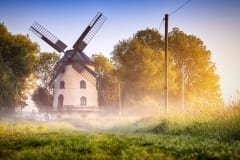 Gohliser Windmühle zum Sonnenaufgang