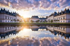 Schloss Pillnitz zum Sonnenuntergang