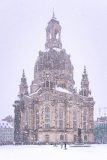 Schneefall an der Frauenkirche
