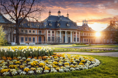 Abendrot am Schloss Pillnitz