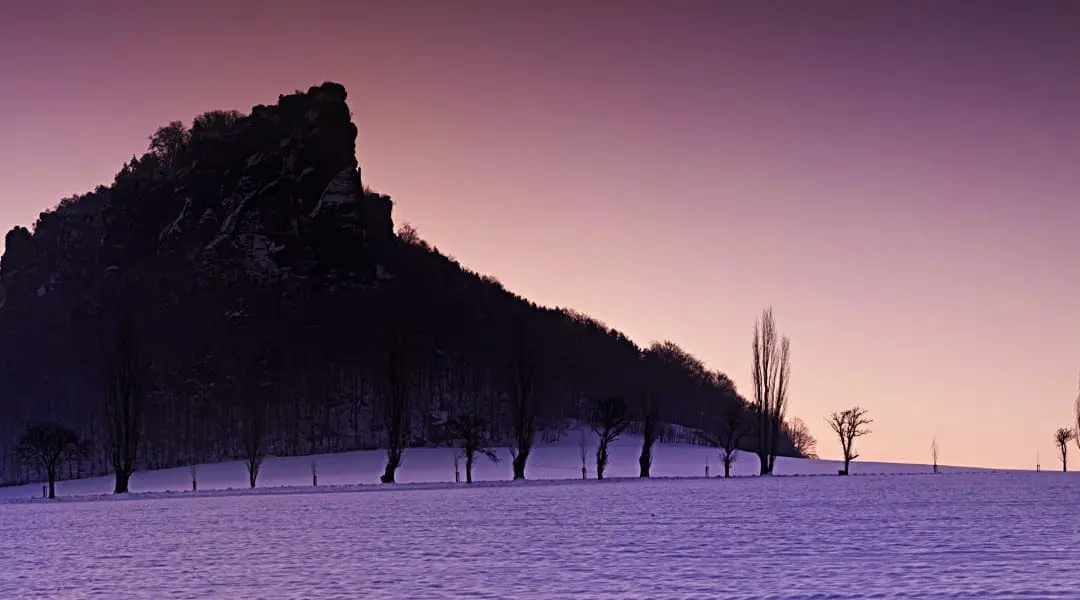 Kalter Wintermorgen am Fuße des Liliensteins