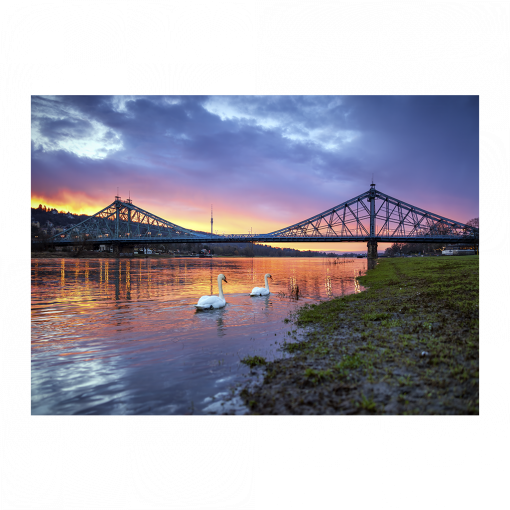 Puzzle (Nr. 01318) Sonnenaufgang am Blauen Wunder