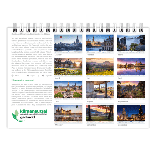 Dresden Tischkalender 2023 Rückblatt