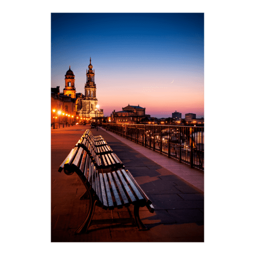 Alu-Dibond (00169) Brühlsche Terrasse am Abend