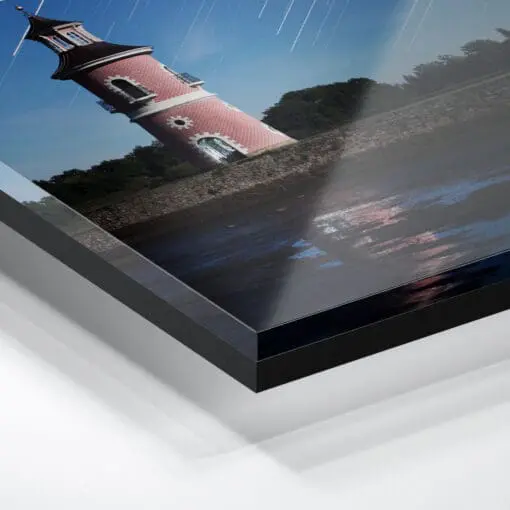 Acryl Board (00177) Leuchtturm Moritzburg bei Nacht – Bild 3
