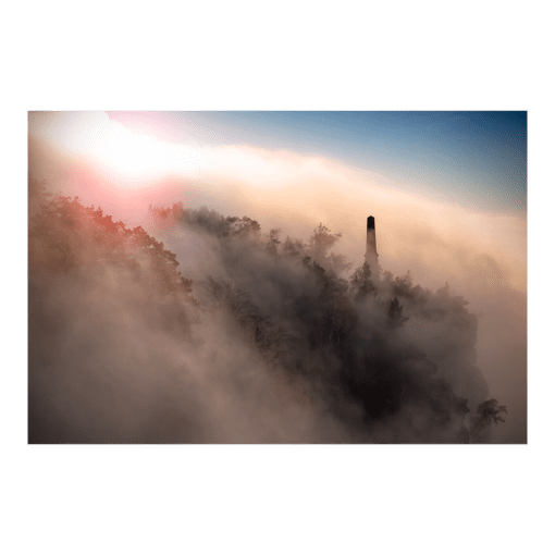 Poster (00229) Nebel auf dem Lilienstein