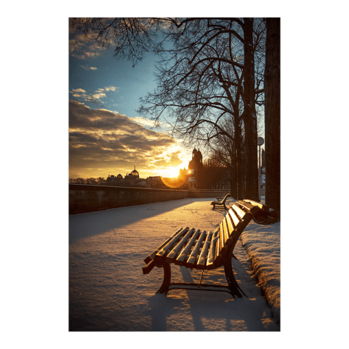 Fotoabzug (00239) Bank im Winter