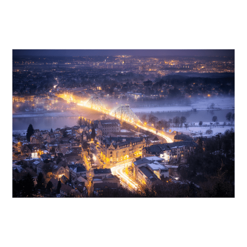 Poster (00357) Dresden Aussicht im Winter