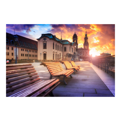 Acryl Board (00360) Brühlsche Terrasse am Abend