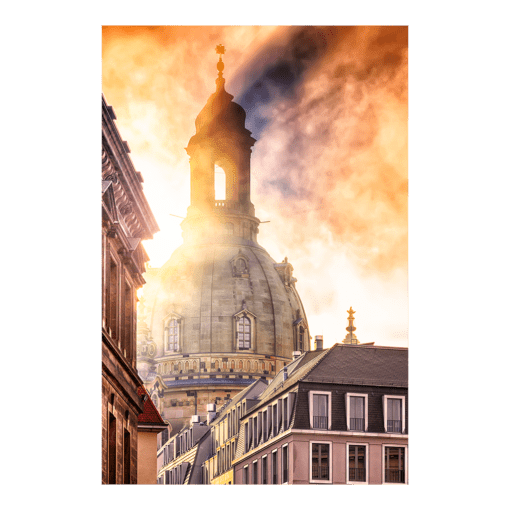 Fotoabzug (00380) Frauenkirche im Nebel