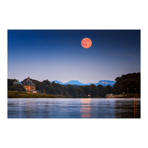 Acryl Board (00415) Vollmond über Pillnitz
