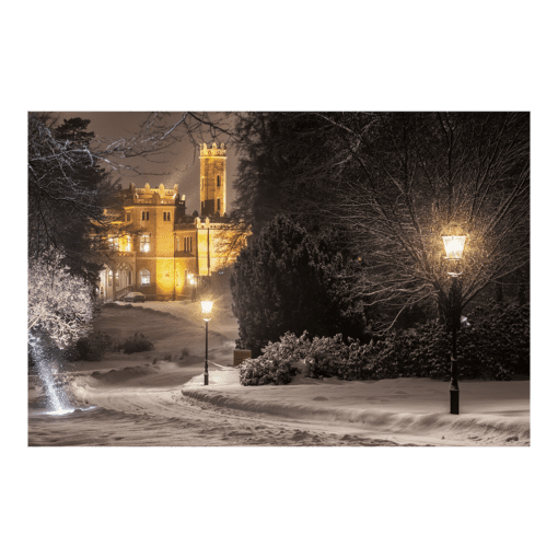 Alu-Dibond (00488) Schloss Eckberg im Winter
