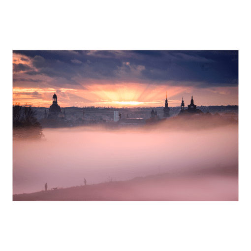 Fotoabzug (00490) Dresden Skyline im Nebel