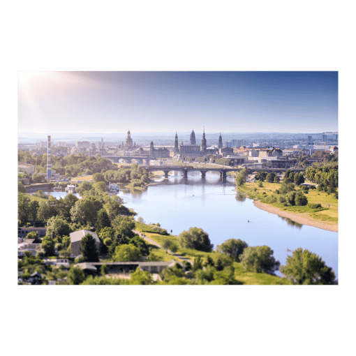 Poster (00530) Dresden aus dem Heißluftballon