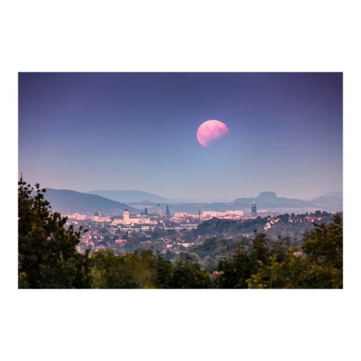 Alu-Dibond (00544) partielle Mondfinsternis über Dresden
