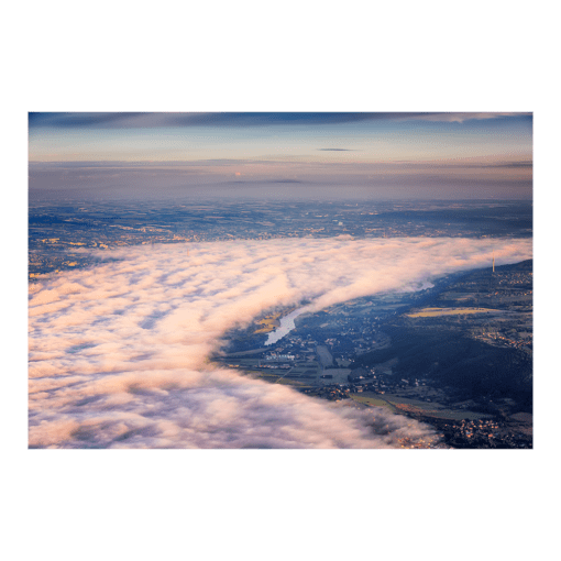 Acryl Board (00551) Nebel im Elbtal Luftbild