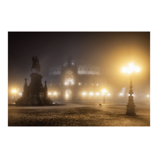 Poster (00582) Semperoper im Nebel