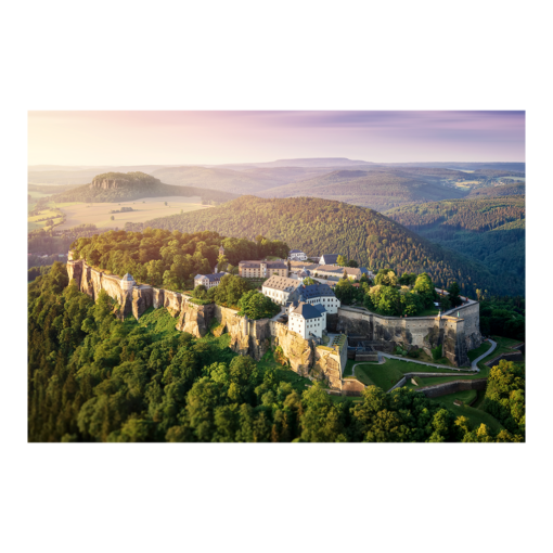 Acryl Board (00619) Festung Königstein zum Sonnenaufgang
