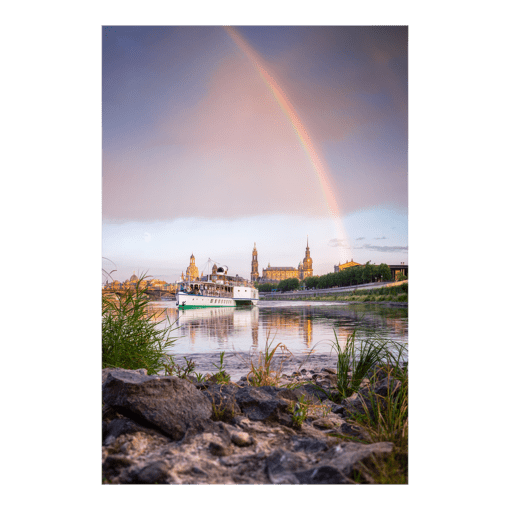 Leinwand (00629) Dampfer mit Regenbogen