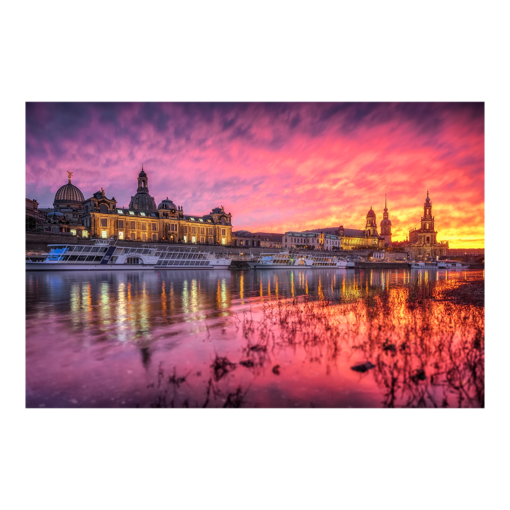 Poster (00649) Dresden Skyline Sonnenuntergang
