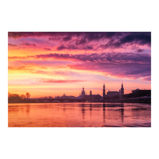 Poster (00652) Dresden Skyline im Morgenrot