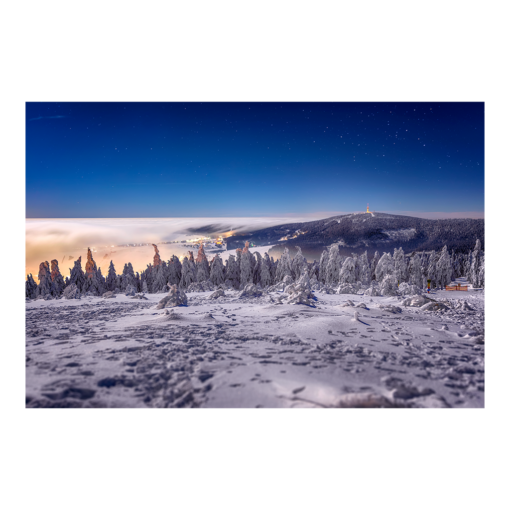 Leinwand (00663) Winternacht auf dem Fichtelberg