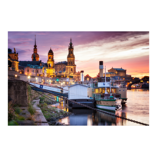 Alu-Dibond (00674) Dresden Skyline mit Dampfer