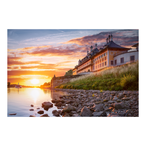 Fotoabzug (00690) Schloss Pillnitz zum Sonnenuntergang