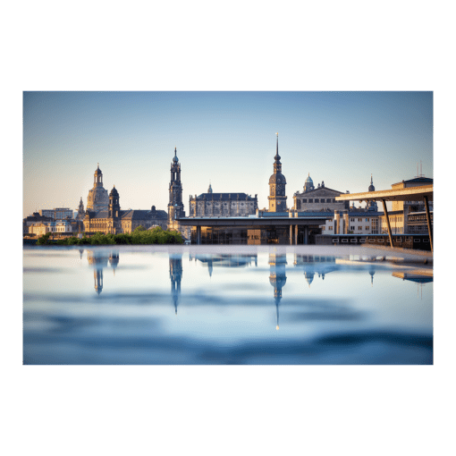 Alu-Dibond (00703) Dresden Skyline Spiegelung