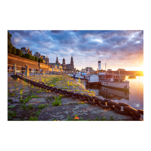 Leinwand (00734) Dampfer am Abend