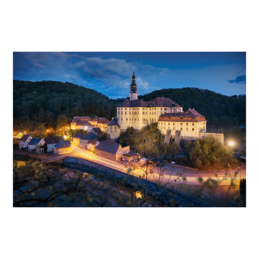 Alu-Dibond (00791) Schloss Weesenstein am Abend