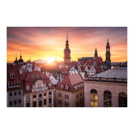 Acryl Board (00803) Altstadt Dresden zum Sonnenuntergang