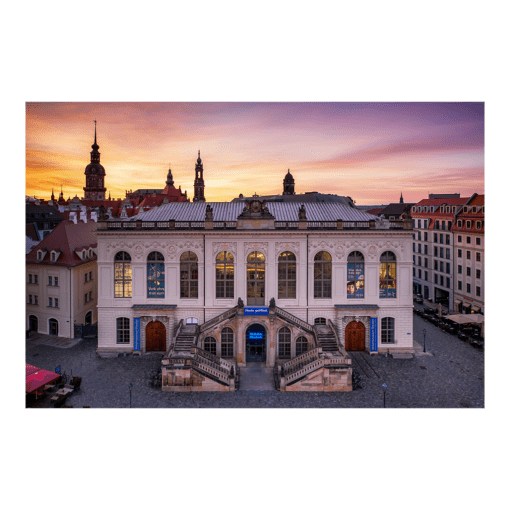 Fotoabzug (00809) Verkehrsmuseum Dresden am Abend
