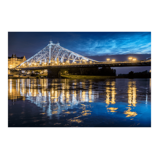 Fotoabzug (00810) Leuchtende Nachtwolken am Blauen Wunder
