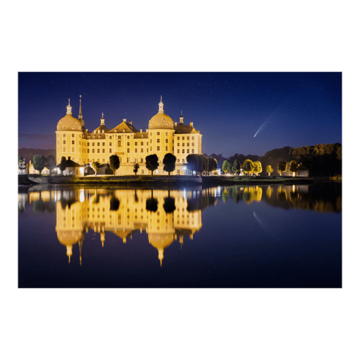 Poster (00825) Schloss Moritzburg mit Komet