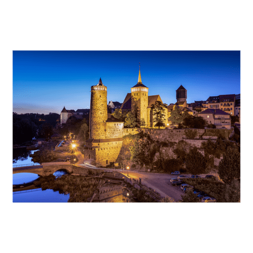 Poster (00831) Bautzen zur Blauen Stunde
