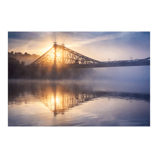 Poster (00874) Blaues Wunder im Nebel