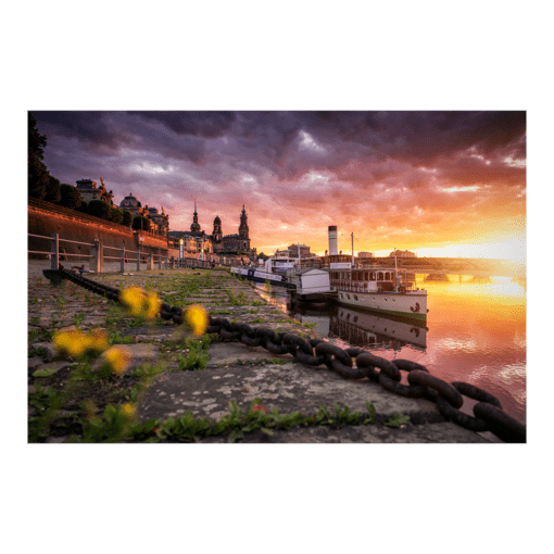 Leinwand (00977) Terrassenufer am Abend