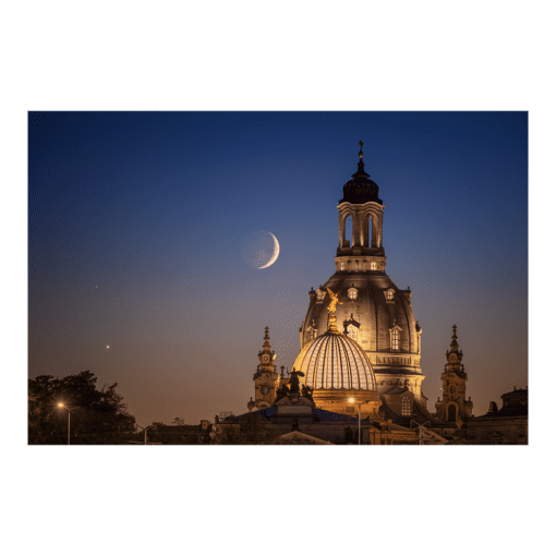 Poster (01008) Frauenkirche mit Mond