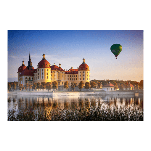 Fotoabzug (01009) Schloss Moritzburg mit Heißluftballon