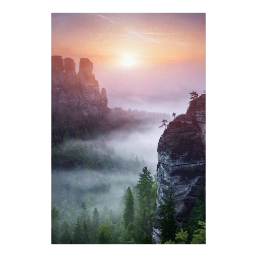 Fotoabzug (01033) Sächsische Schweiz im Nebel