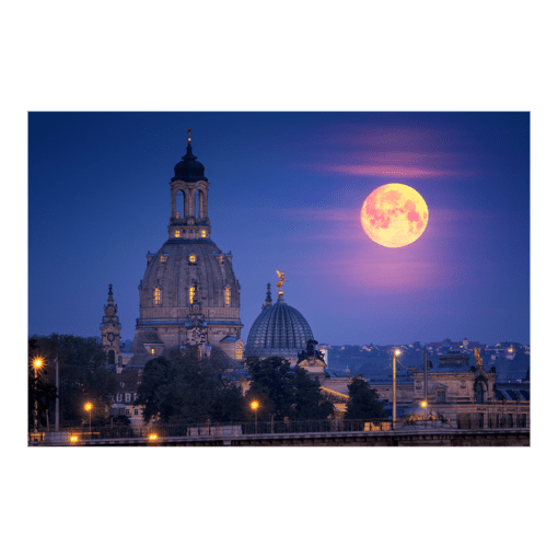 Fotoabzug (01066) Frauenkirche Monduntergang