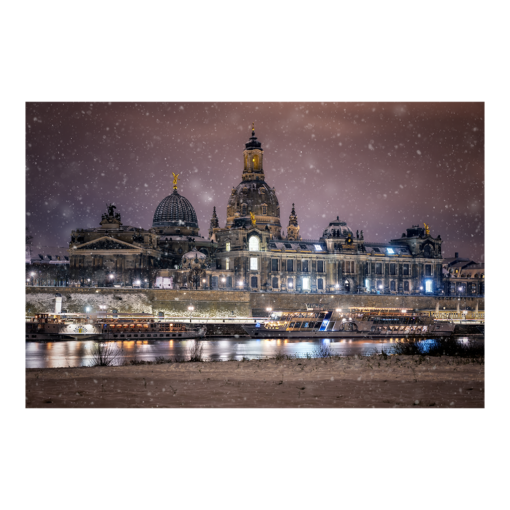 Poster (01307) Dresden Skyline im Winter
